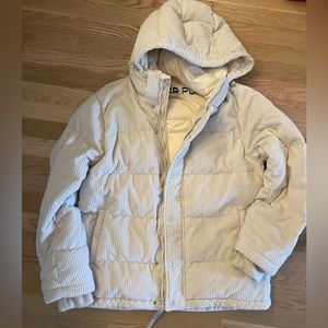 Aritzia Super Puff Shorty in Birch Corduroy